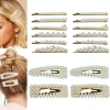 Wholesale pearl hair clips for women, Korean simple gold retro hair clips, flower straight clips, side clips, handcrafted headwear and hair accessories details Picture